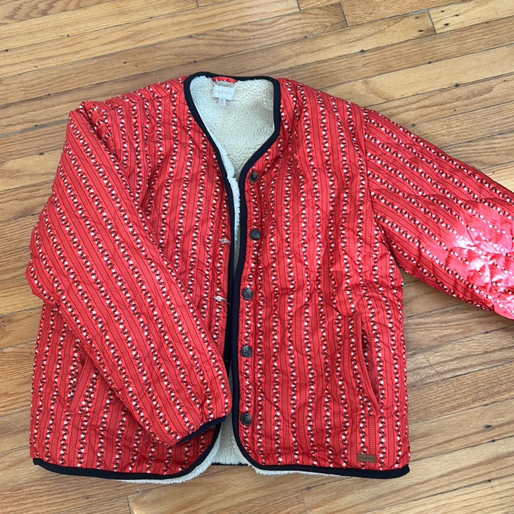 Brixton reversible puffy jacket - red sherpa